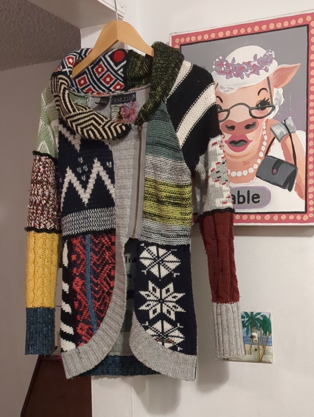 Desigual Sweater Cardigan Jacket Size Small